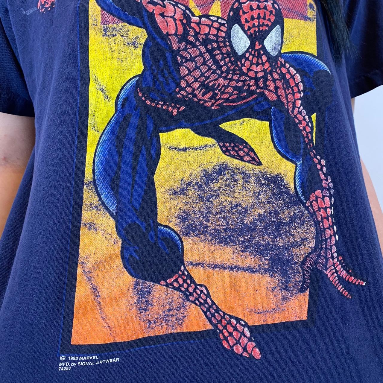 Vintage 1993 Marvel Comics Spider-Man navy blue... - Depop