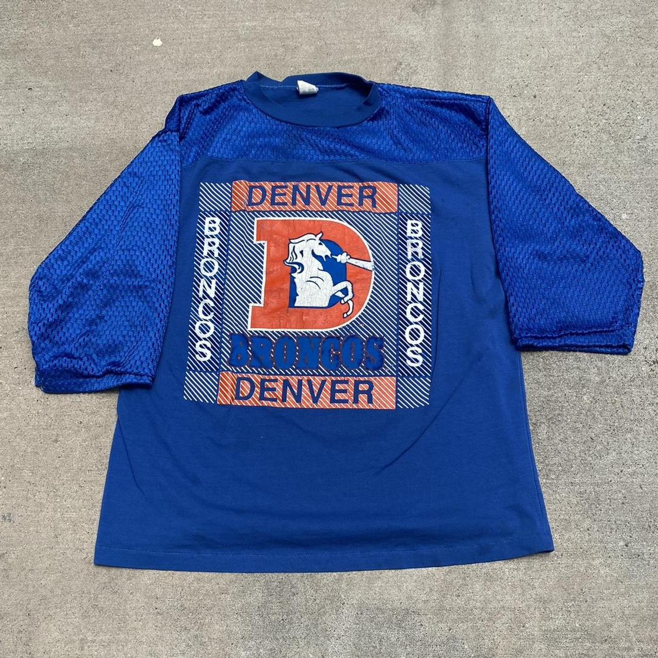 Denver BRONCOS Vintage 1970s 80s T-shirt Blue & Orange Vintage 