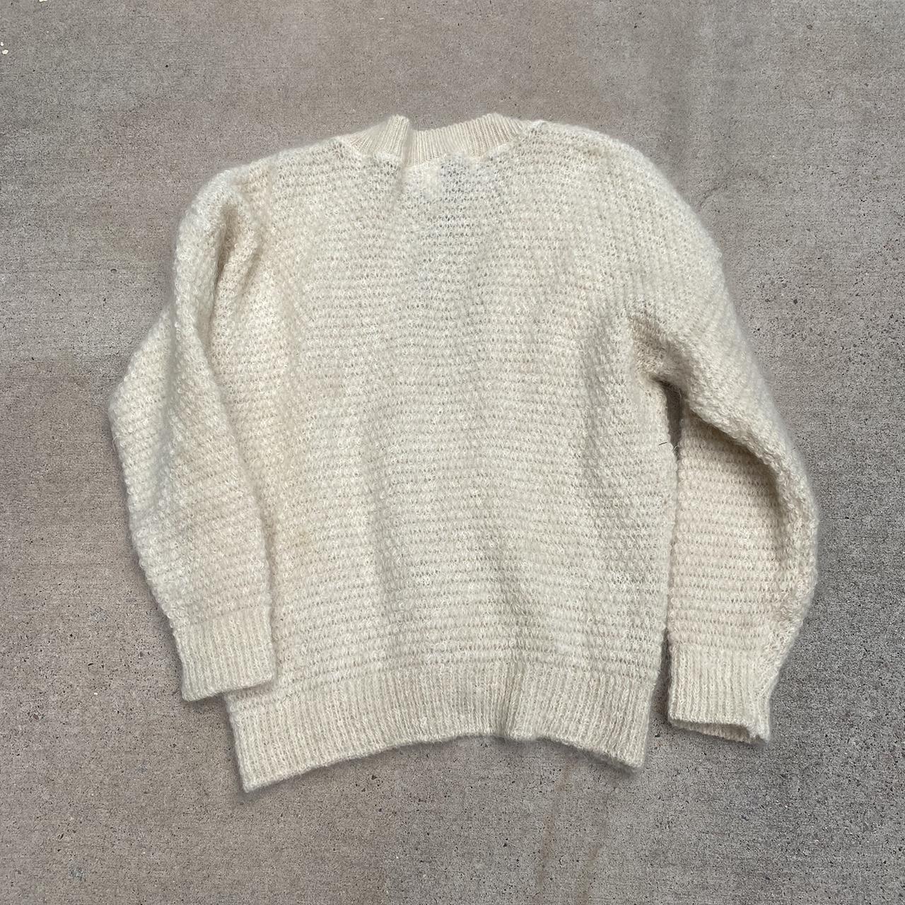 Vintage made in USA 525 Cream Mohair cardigan 🤩 • | Depop