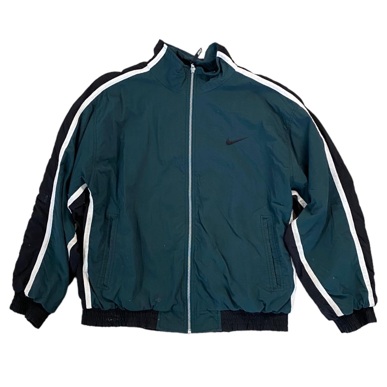 90s green Nike zip up windbreaker jacket 💚 • size... - Depop