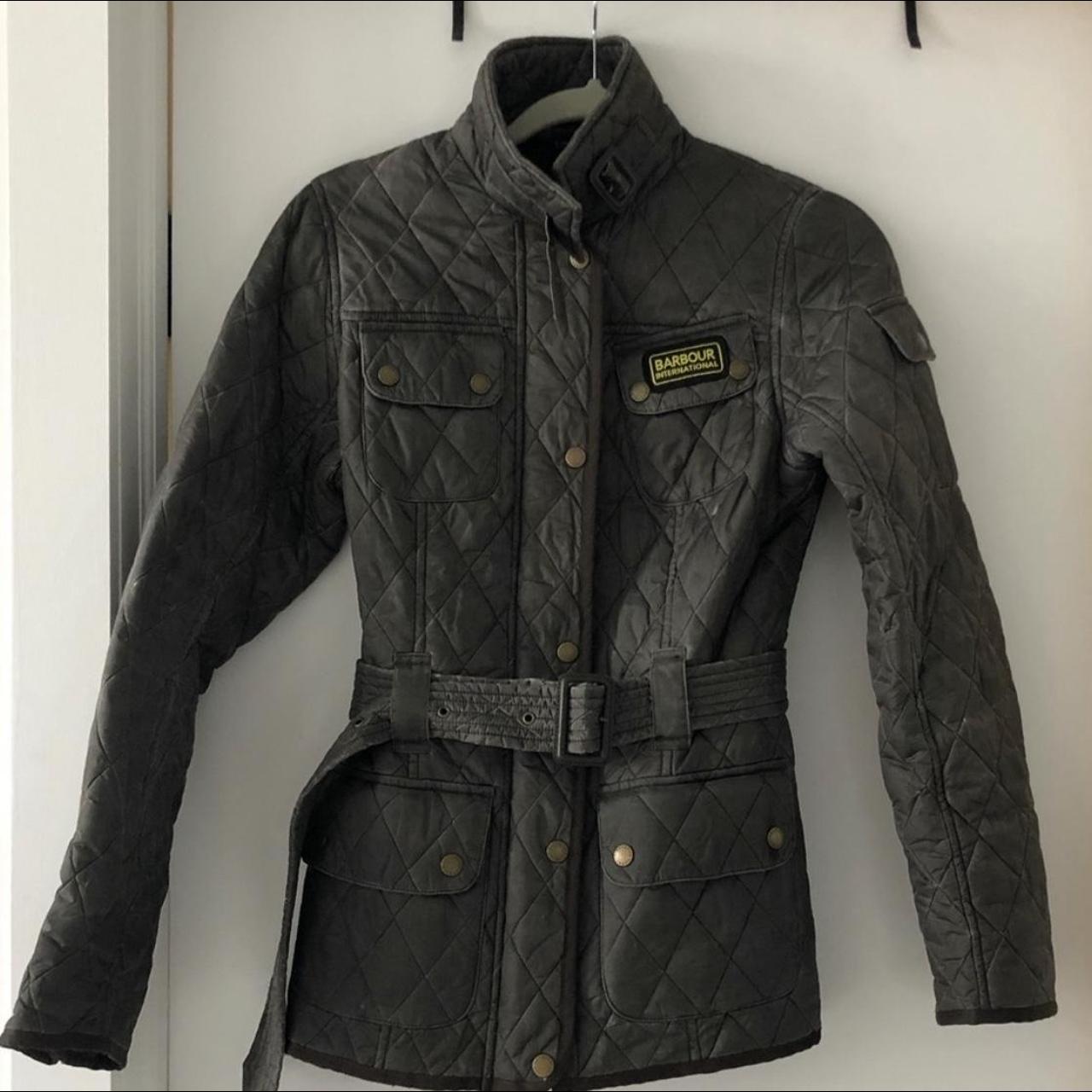Barbour Women's Khaki and Green Jacket Depop