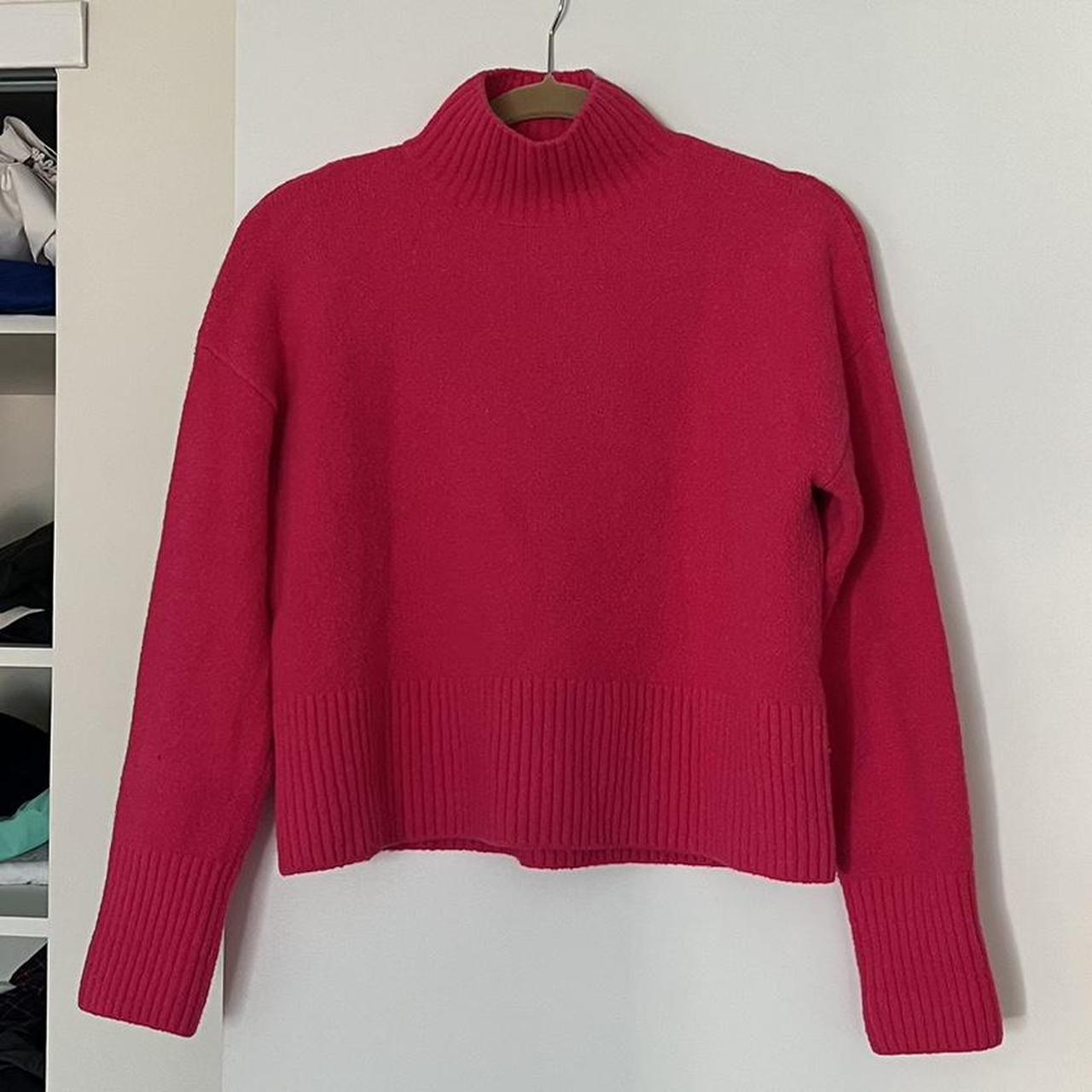 And Other Stories Mock Neck Sweater - Bright Pink -... - Depop