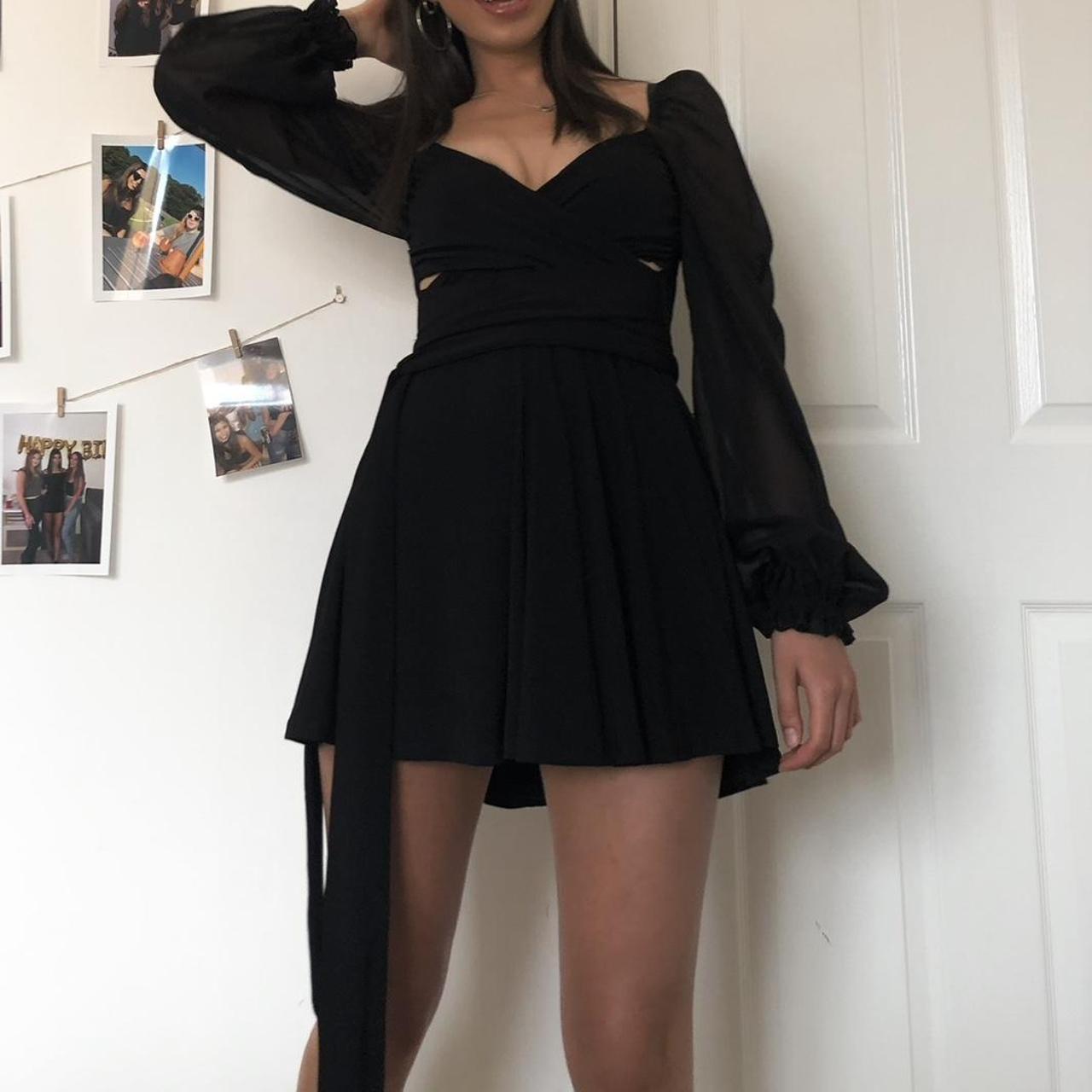 LUCY IN THE SKY - Aliah Puff Chiffon Wrap Dress in... - Depop