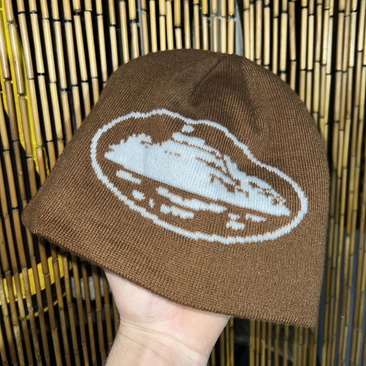 Brown Corteiz Cortiez beanie hat, never worn. - Depop