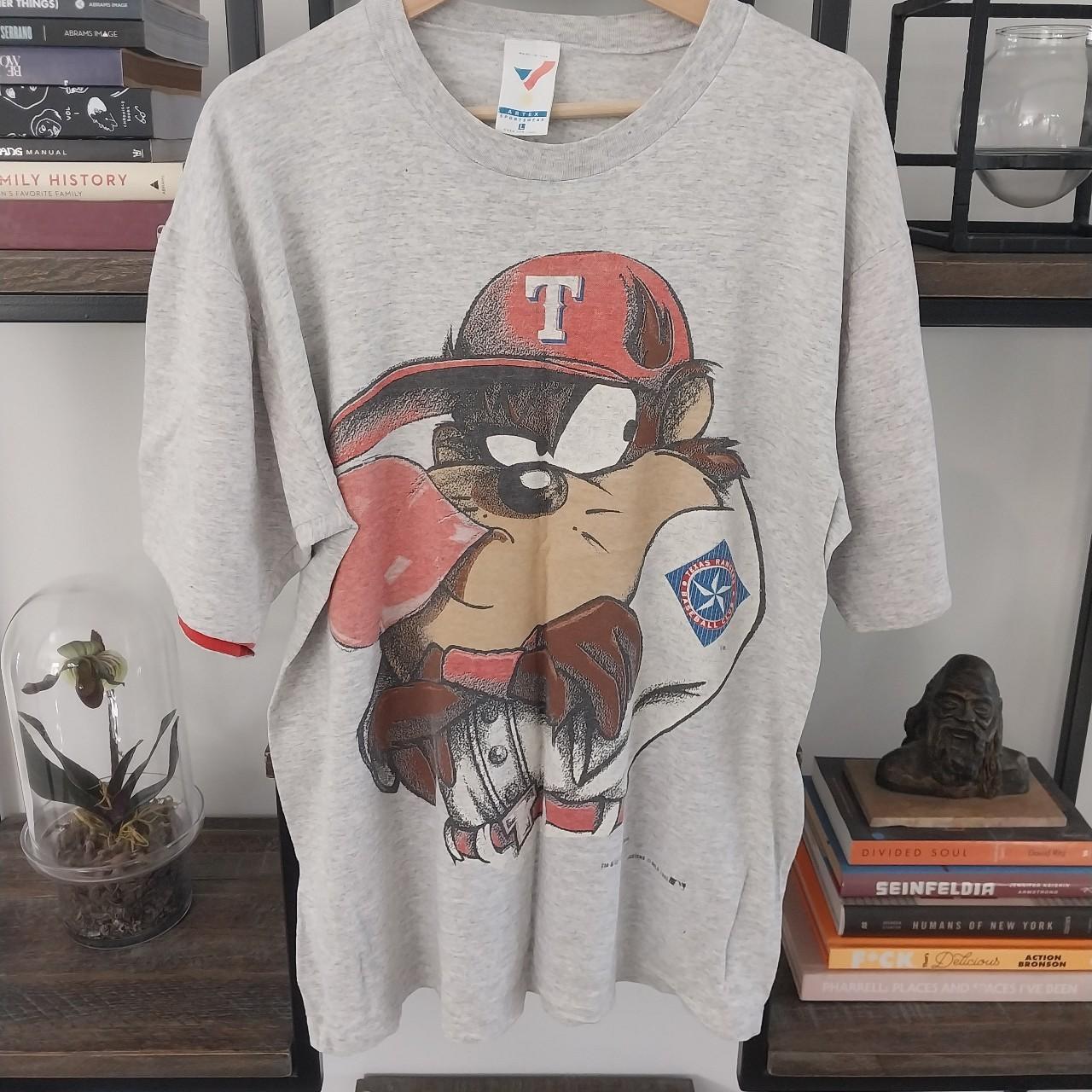 VINTAGE - TAZ TEXAS RANGERS BASEBALL TEE,... - Depop