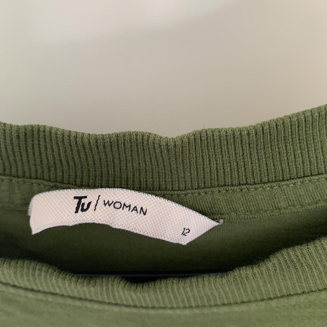 Sainsbury's TU Women's Green and Khaki Tshirt Depop