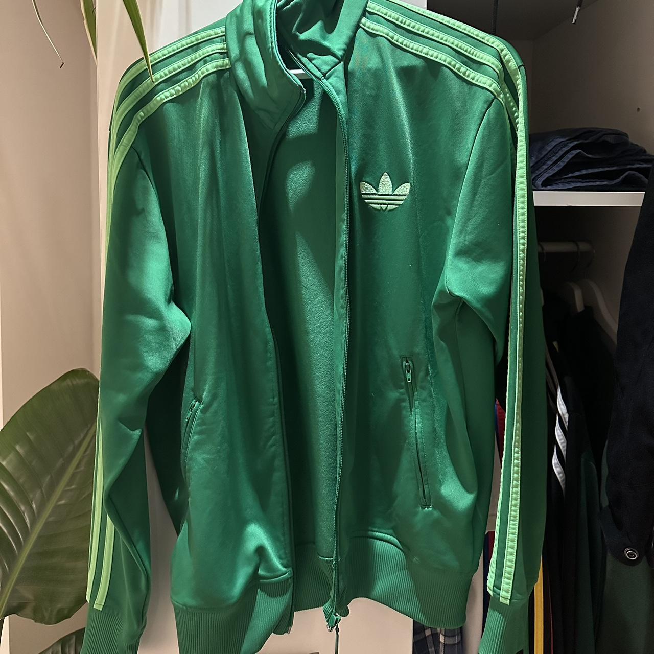 Adidas firebird track jacket green Size small, could... - Depop