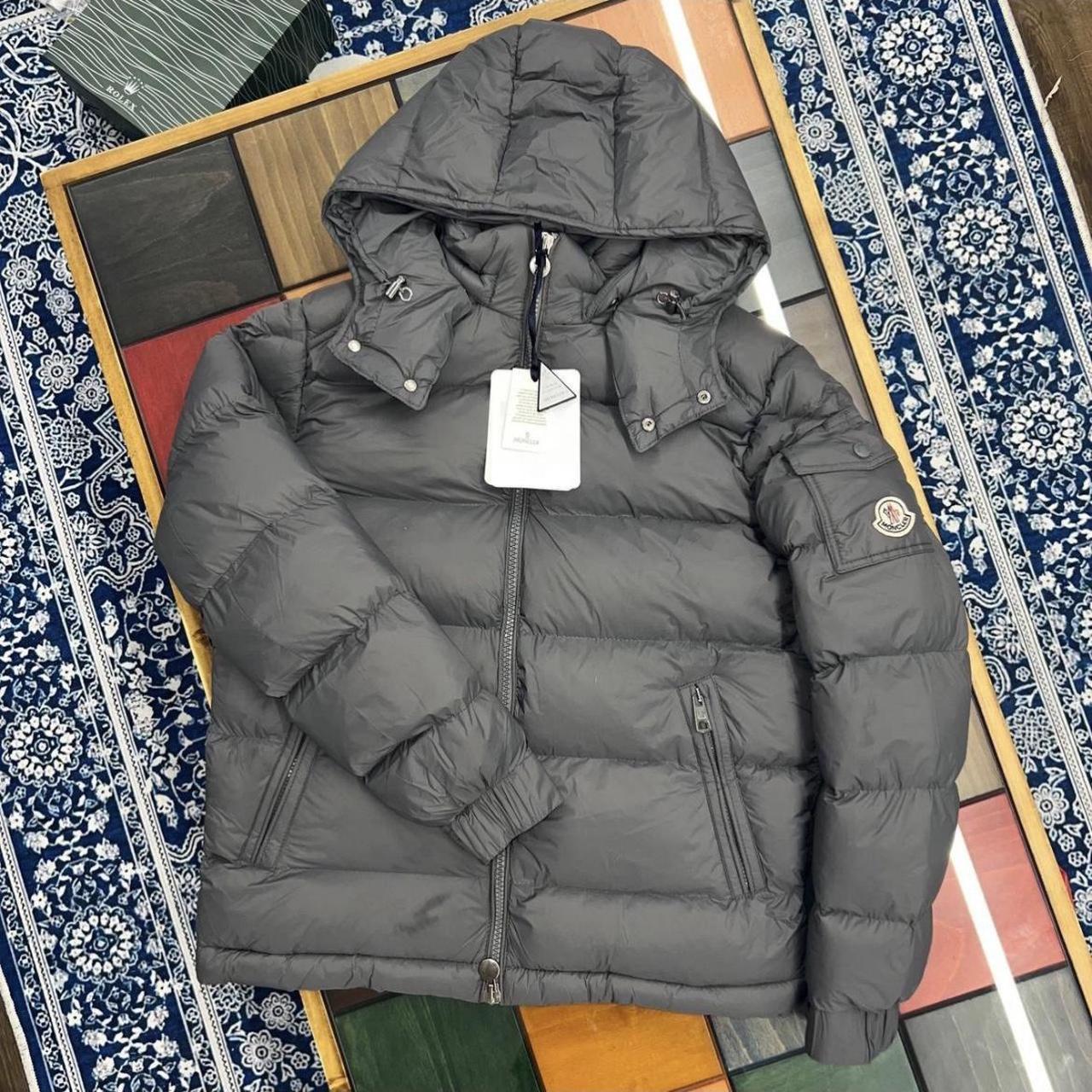 Grey Moncler Montgenevre Coat Size Large Brand new... - Depop