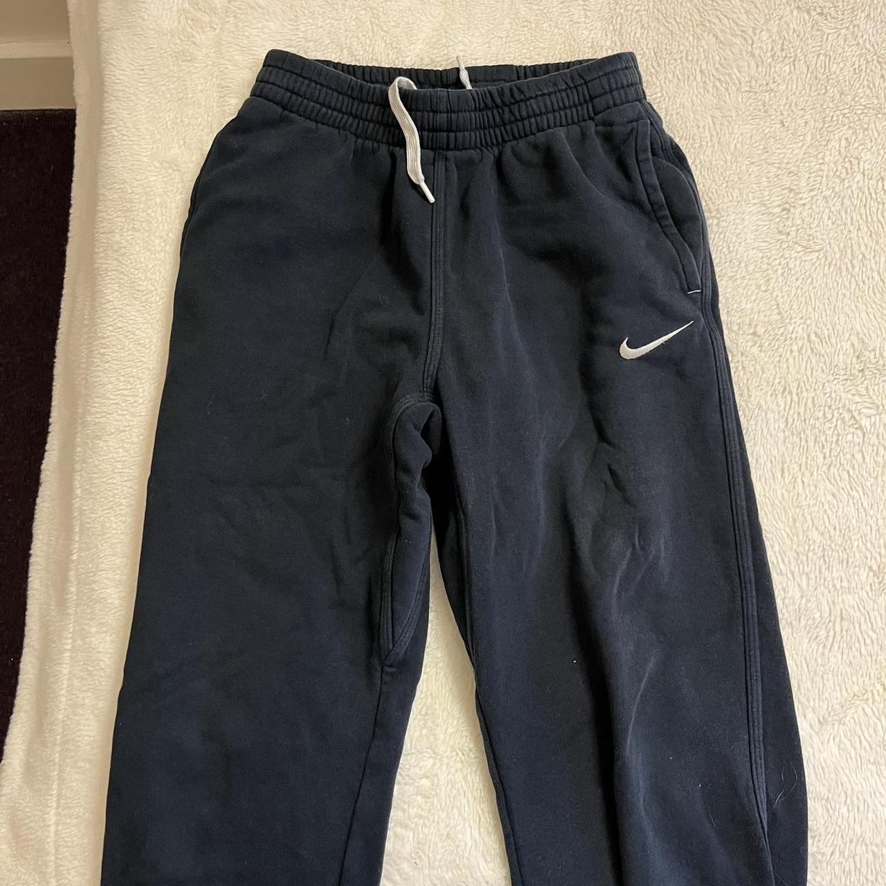 vintage nike joggers, dark navy, kids size large but... - Depop