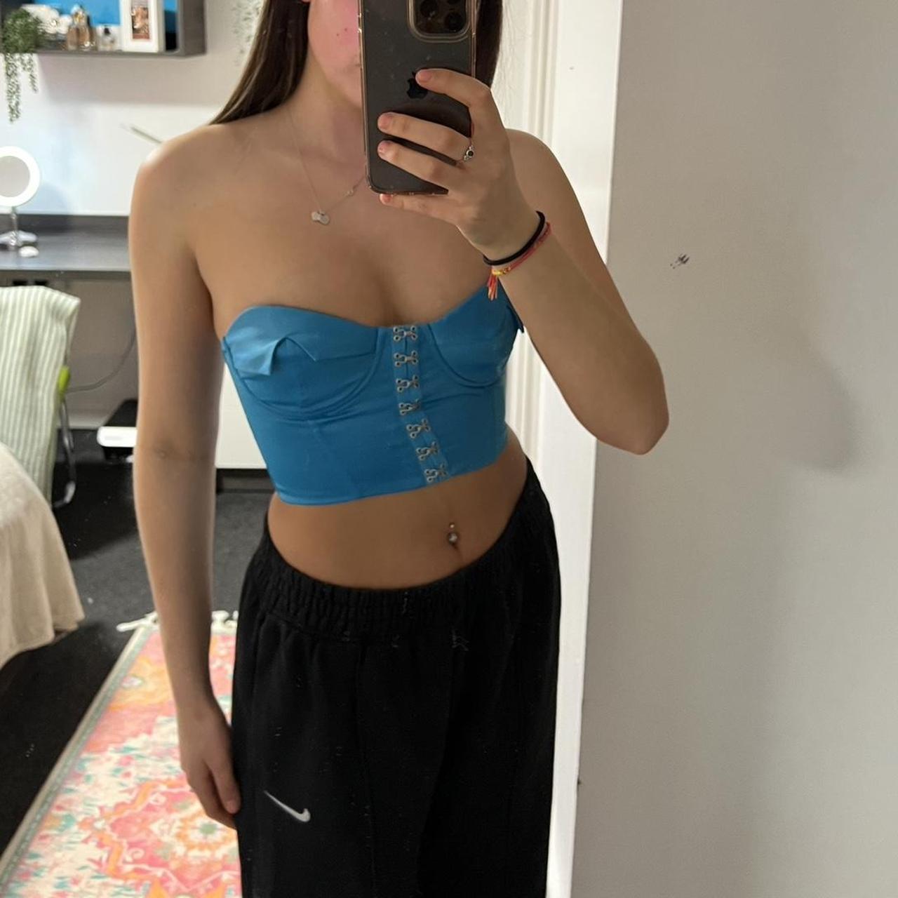 Oh Polly blue corset top, size 8. No tags however... Depop
