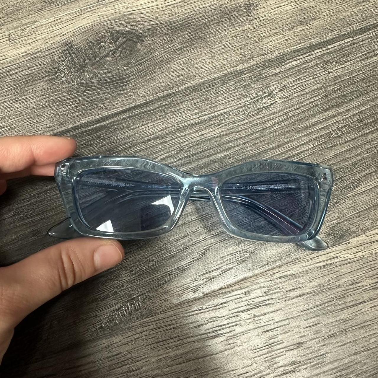 Balenciaga runway blue cat eye sunglasses. Never. Depop