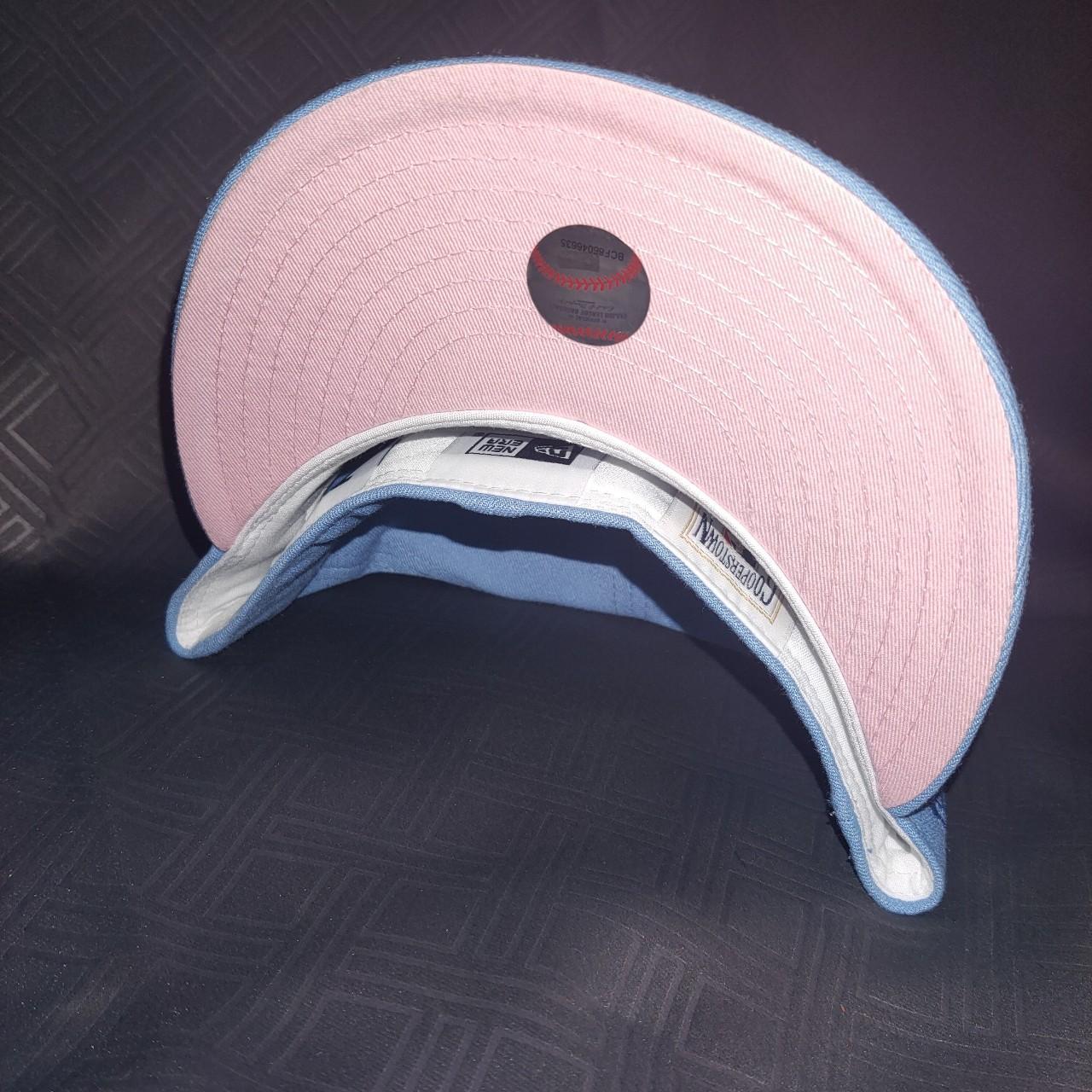 New Era Men's Blue and Pink Hat Depop