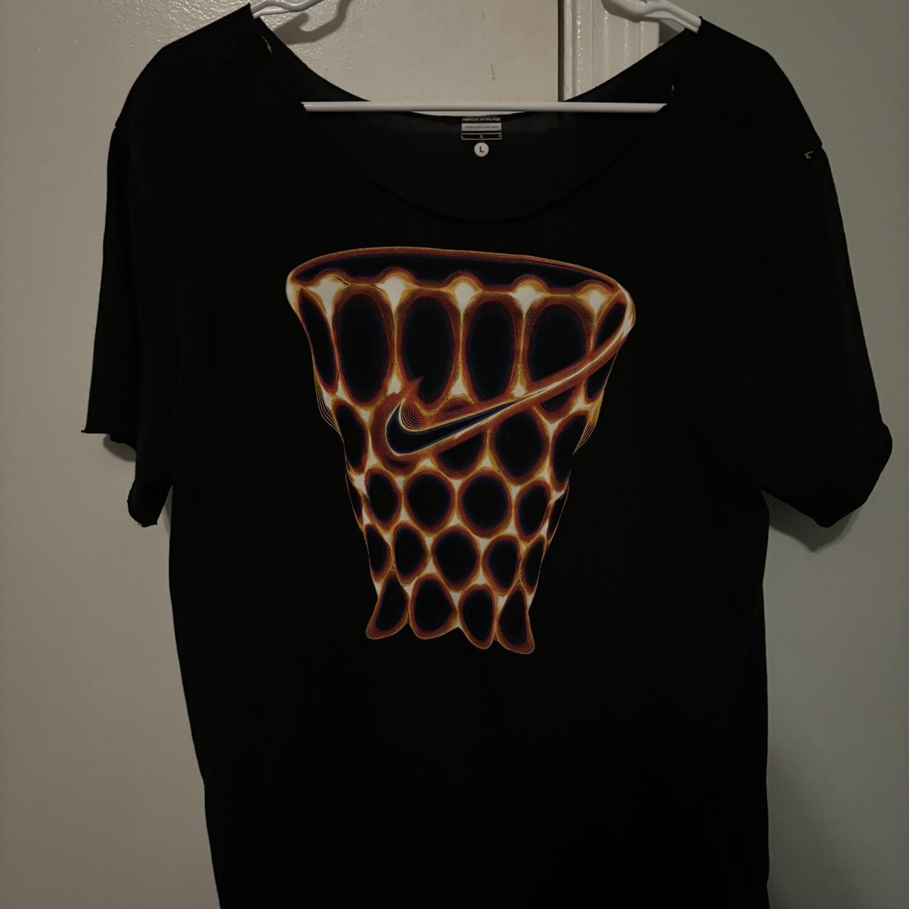 off the shoulder nike fire basketball hoop shirt Depop