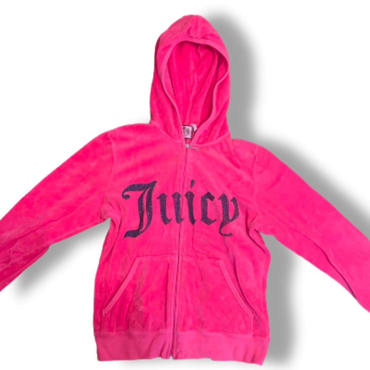 Juicy Couture Hot Pink Zip Up Velour Jacket With... - Depop