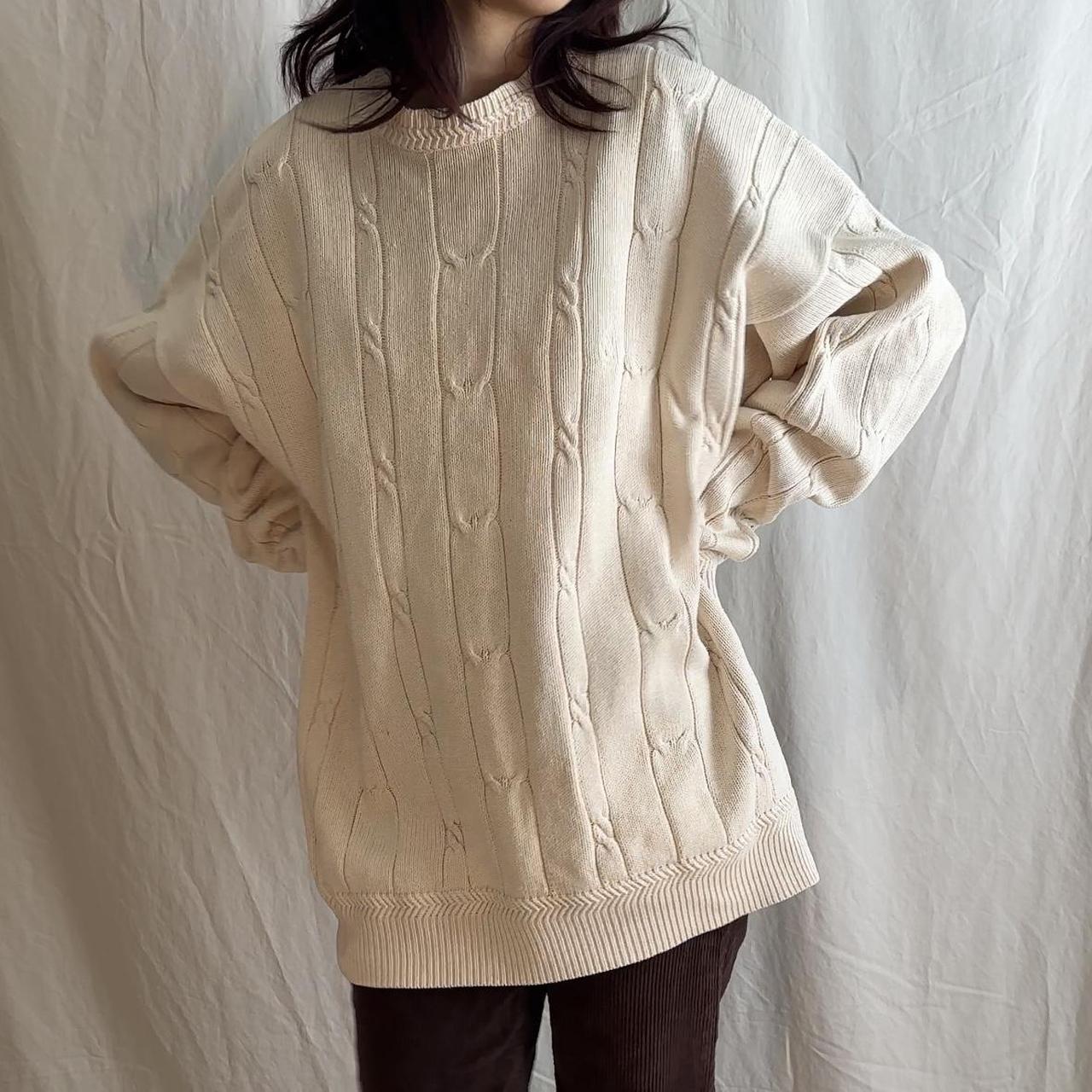 nautica cream sweater size mens medium (model... Depop