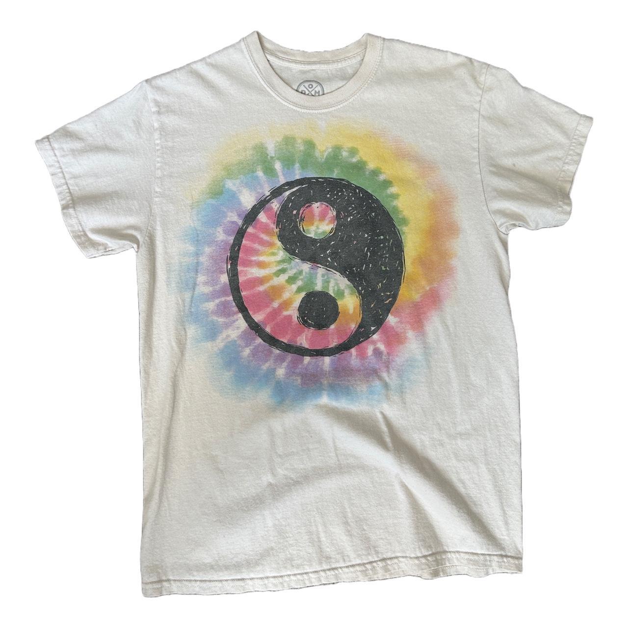 Tie Dye Yin Yang Graphic Tee Size Medium Off White Depop 5222