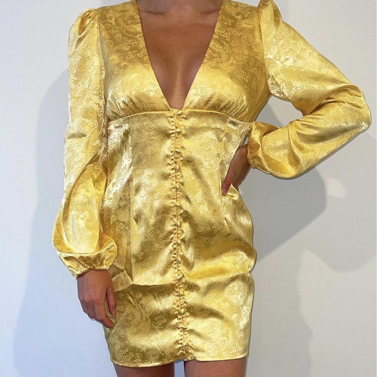 Princess Polly Gold Mini Dress “Dragon Days Mini... Depop