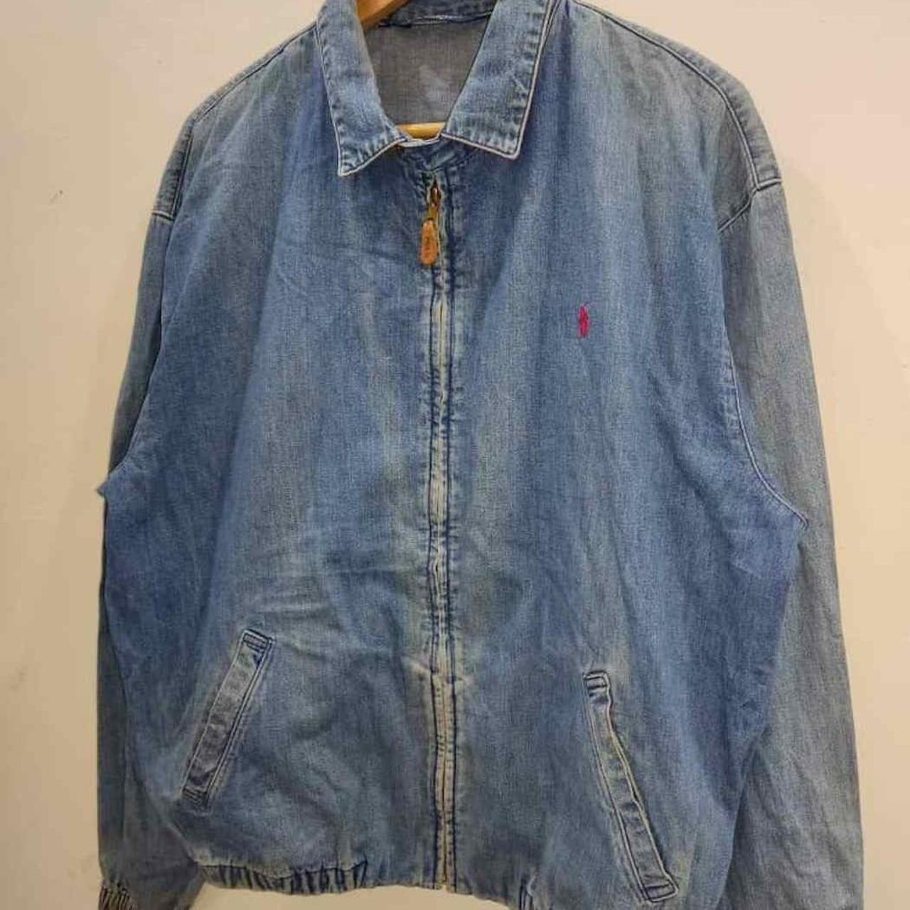 VINTAGE POLO BY RALPH LAUREN DENIM JACKET, ARMPIT -...