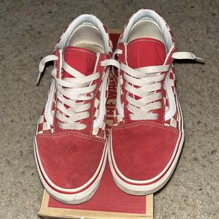 Vans checkered shoes on sale red