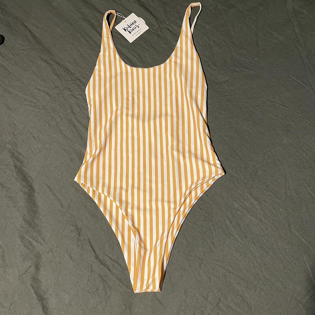 Kulani Kinis Yellow Stripe One Piece Brand New Depop