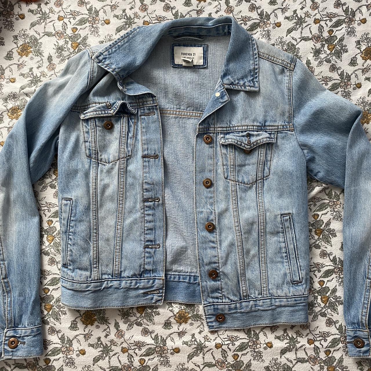 light denim jacket old forever 21 #denimjacket... - Depop