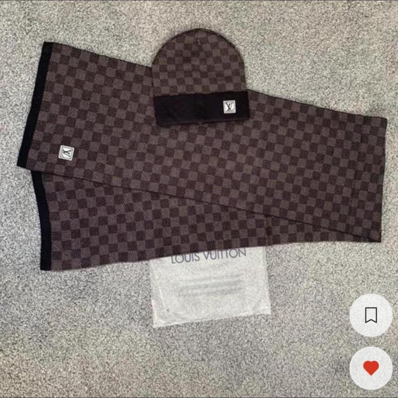 LV Hat and Scarf set (Black) Shipping next day... Depop