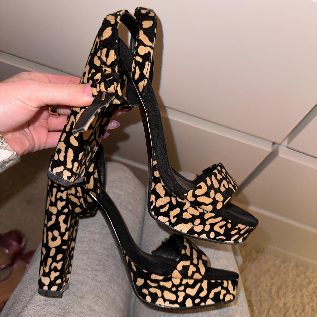 asos cheetah leopard animal print heels size 5 worn