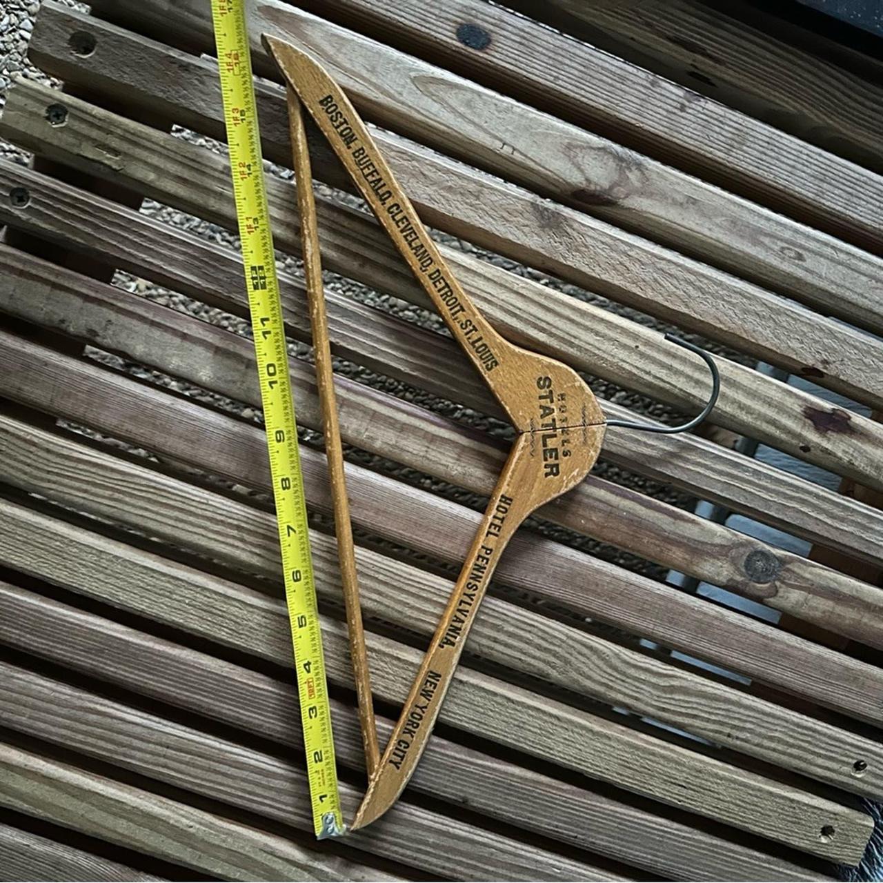 Hotels Statler Vintage Wooden Hanger Retro Wood NYC... - Depop