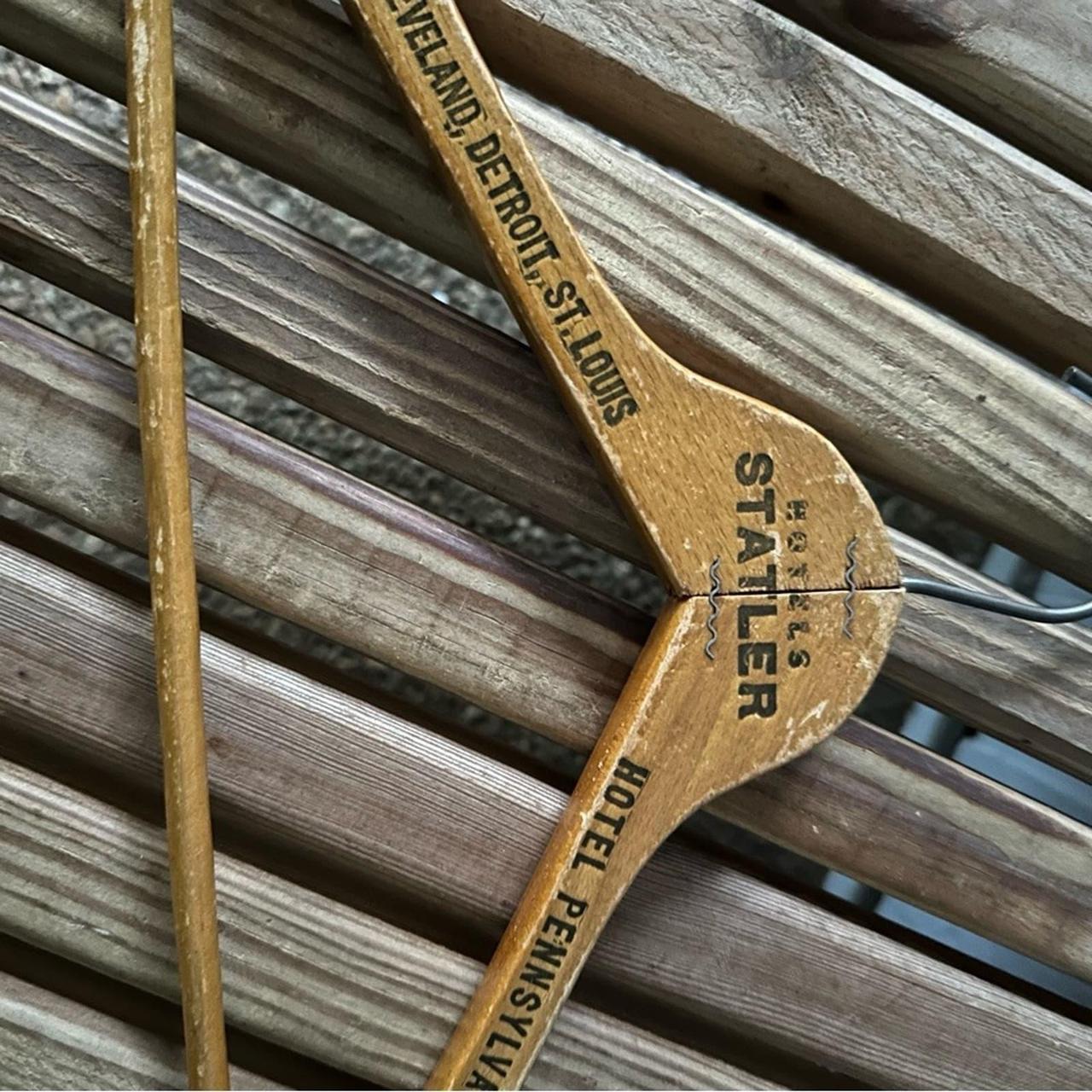 Hotels Statler Vintage Wooden Hanger Retro Wood NYC... - Depop