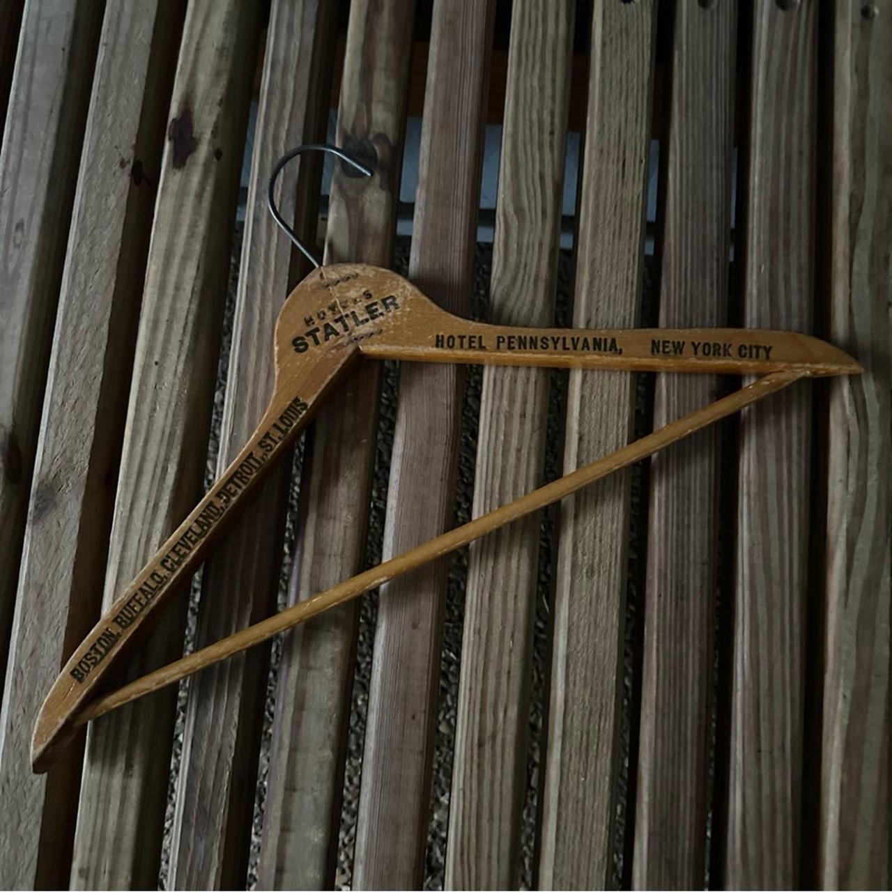 Hotels Statler Vintage Wooden Hanger Retro Wood NYC... - Depop