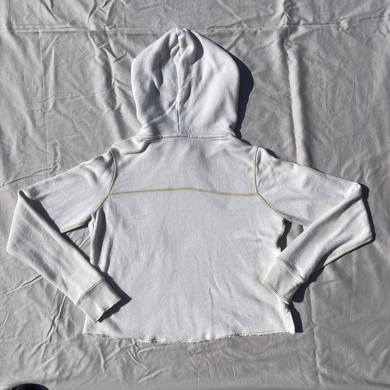 Abercrombie & Fitch Women's White and Cream Hoodie Depop