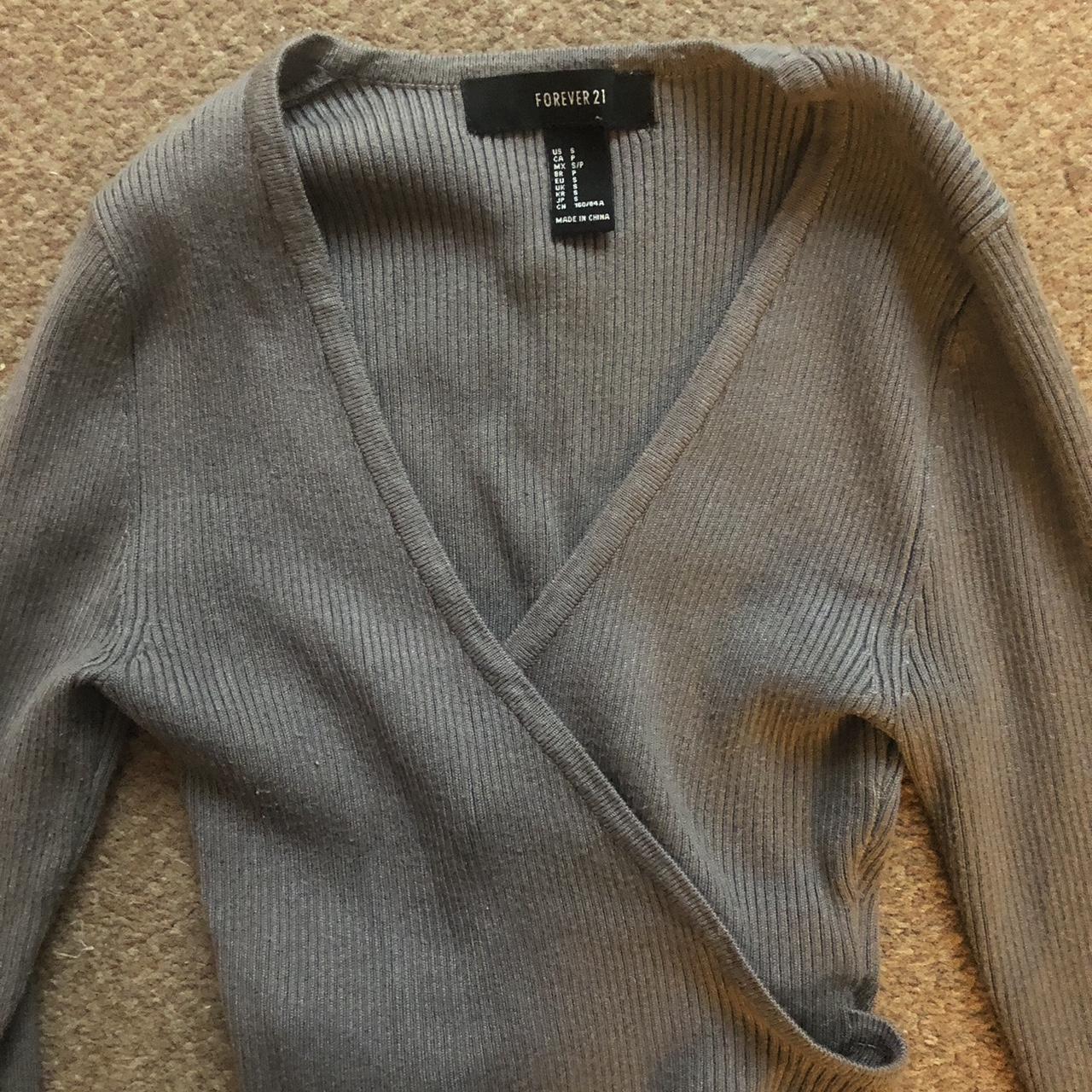 Forever 21 cropped crossover sweater. Size... - Depop