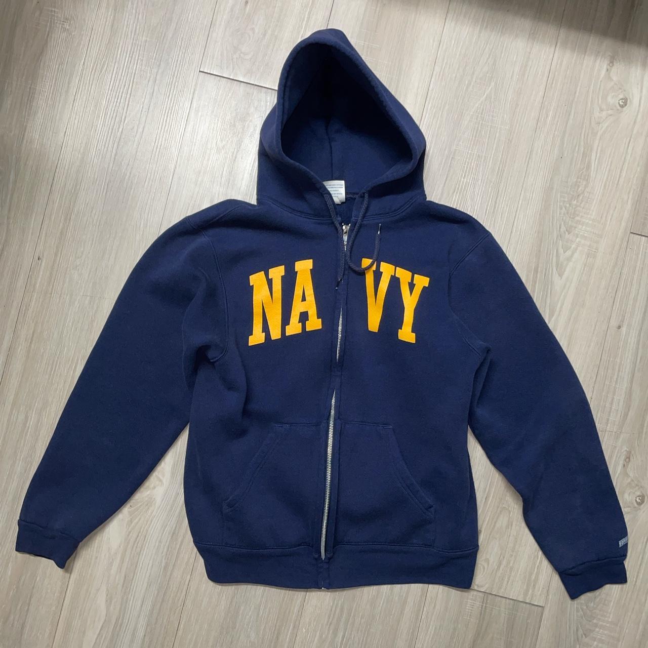 NCAA Women's Navy and Yellow Hoodie | Depop