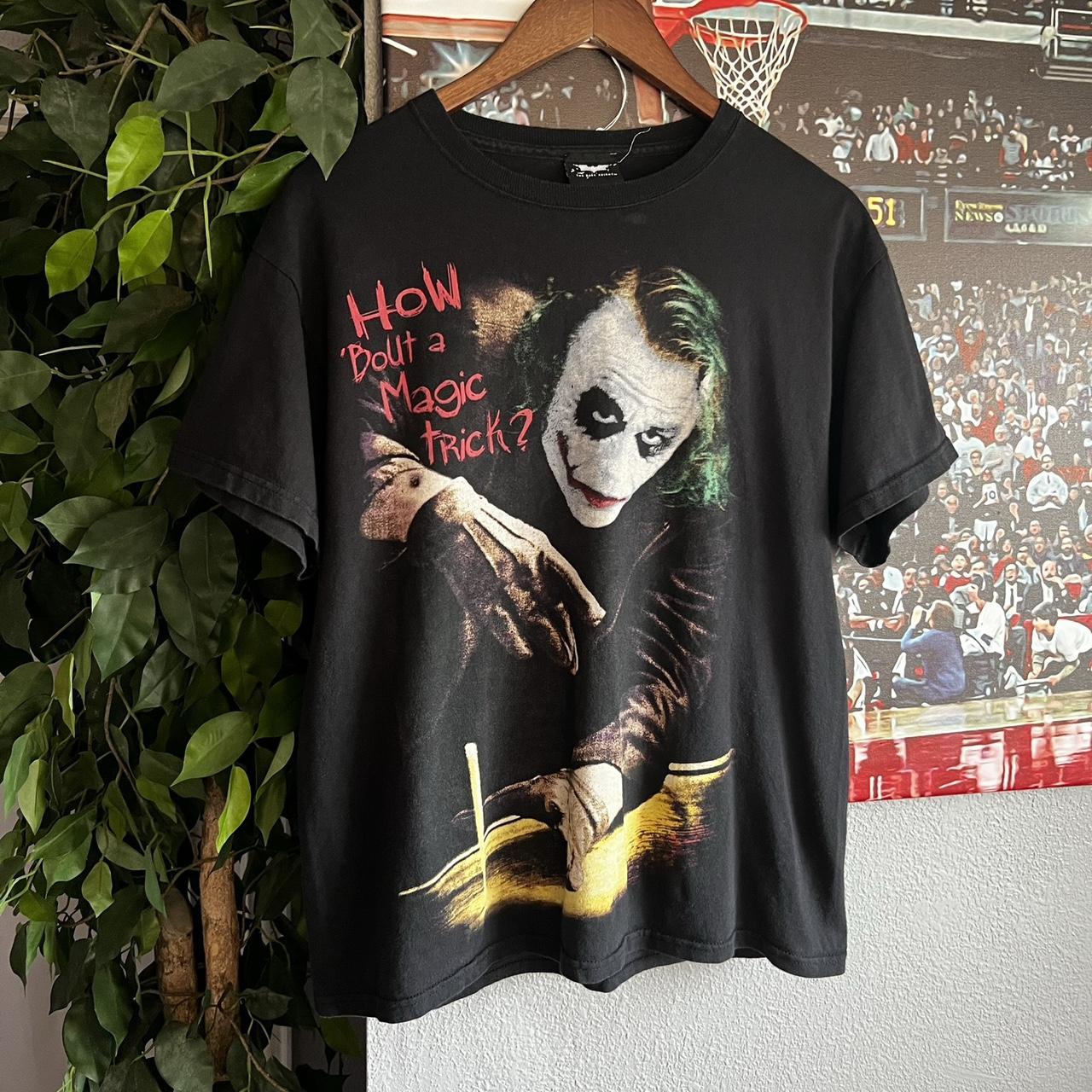 Vintage Dark Knight Joker batman movie tee Size... - Depop