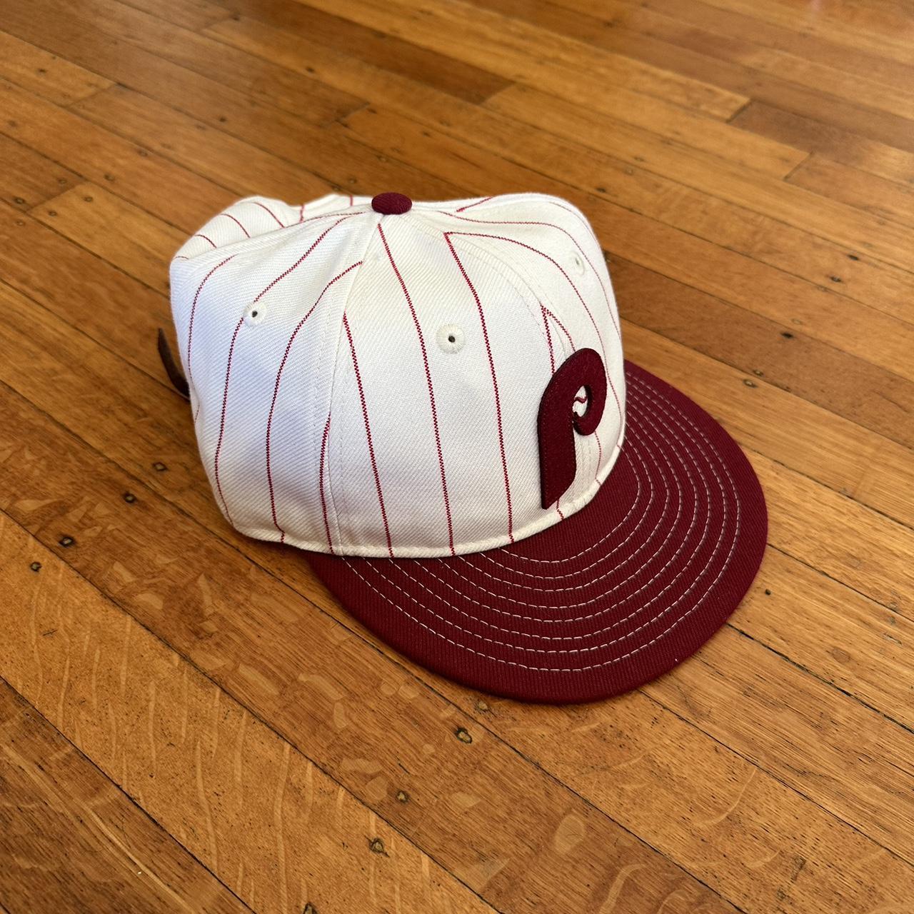 Men's Philadelphia Phillies New Era White/Burgundy Cooperstown Collection  59FIFTY Fitted Hat