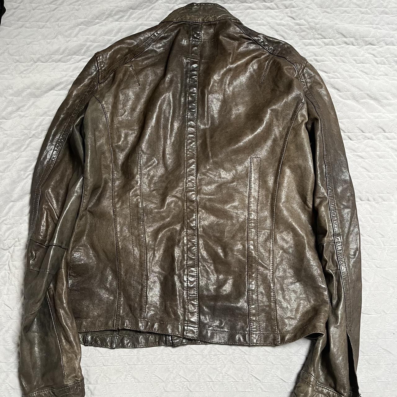 All saints vintage leather jacket Size M Message... - Depop