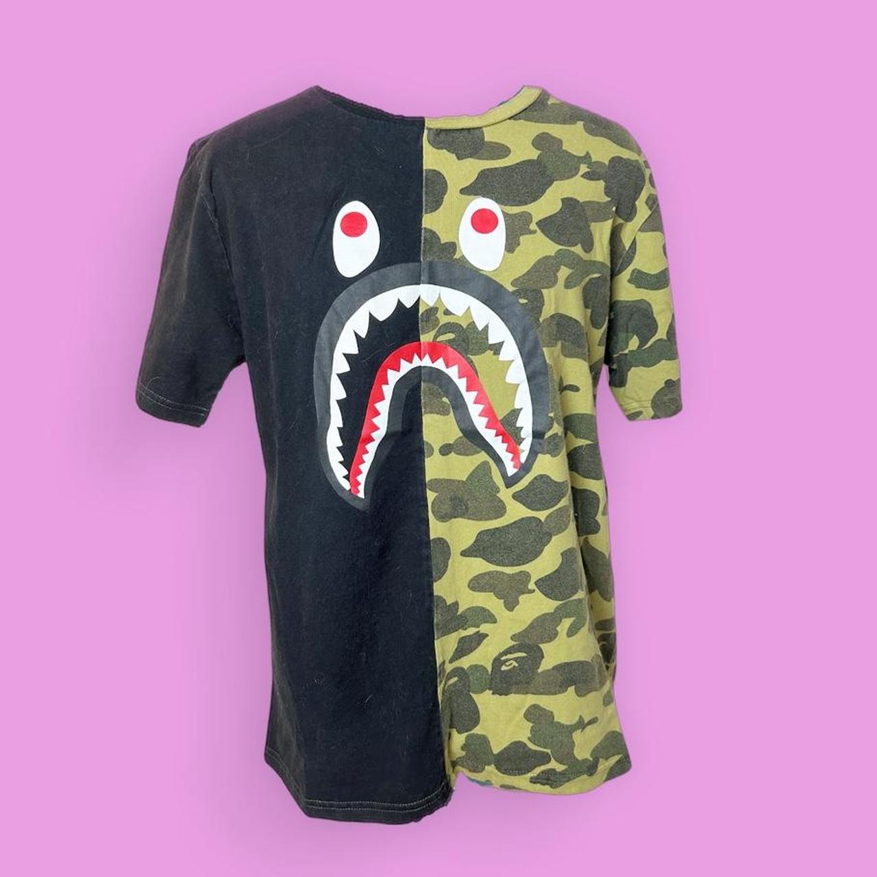 Authentic Bape Half Camo Half Black T Shirt Depop