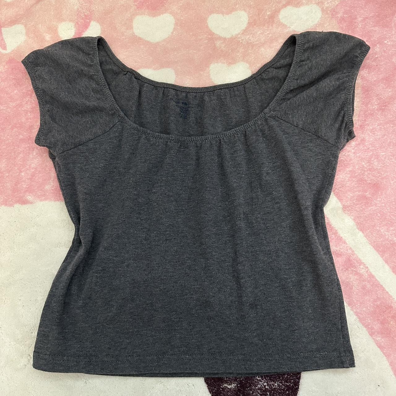 brandy melville gray eden crop top worn a few times... - Depop