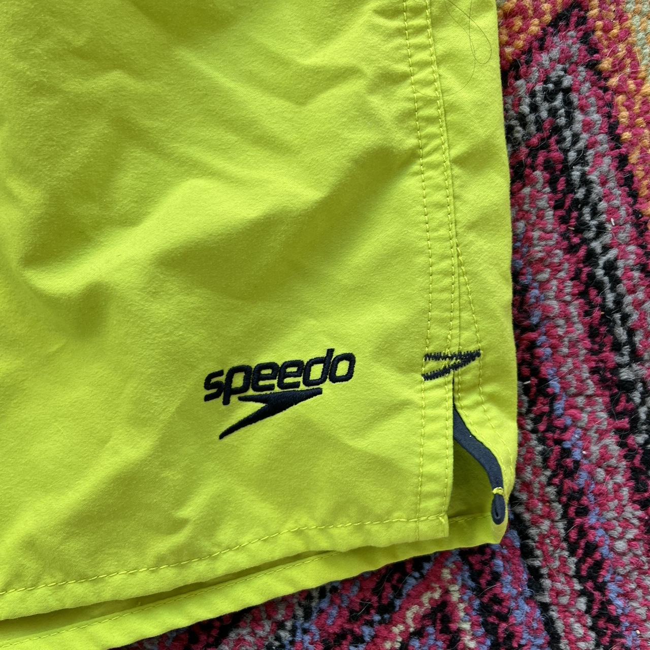 Speedo Women's Green and Yellow Shorts | Depop
