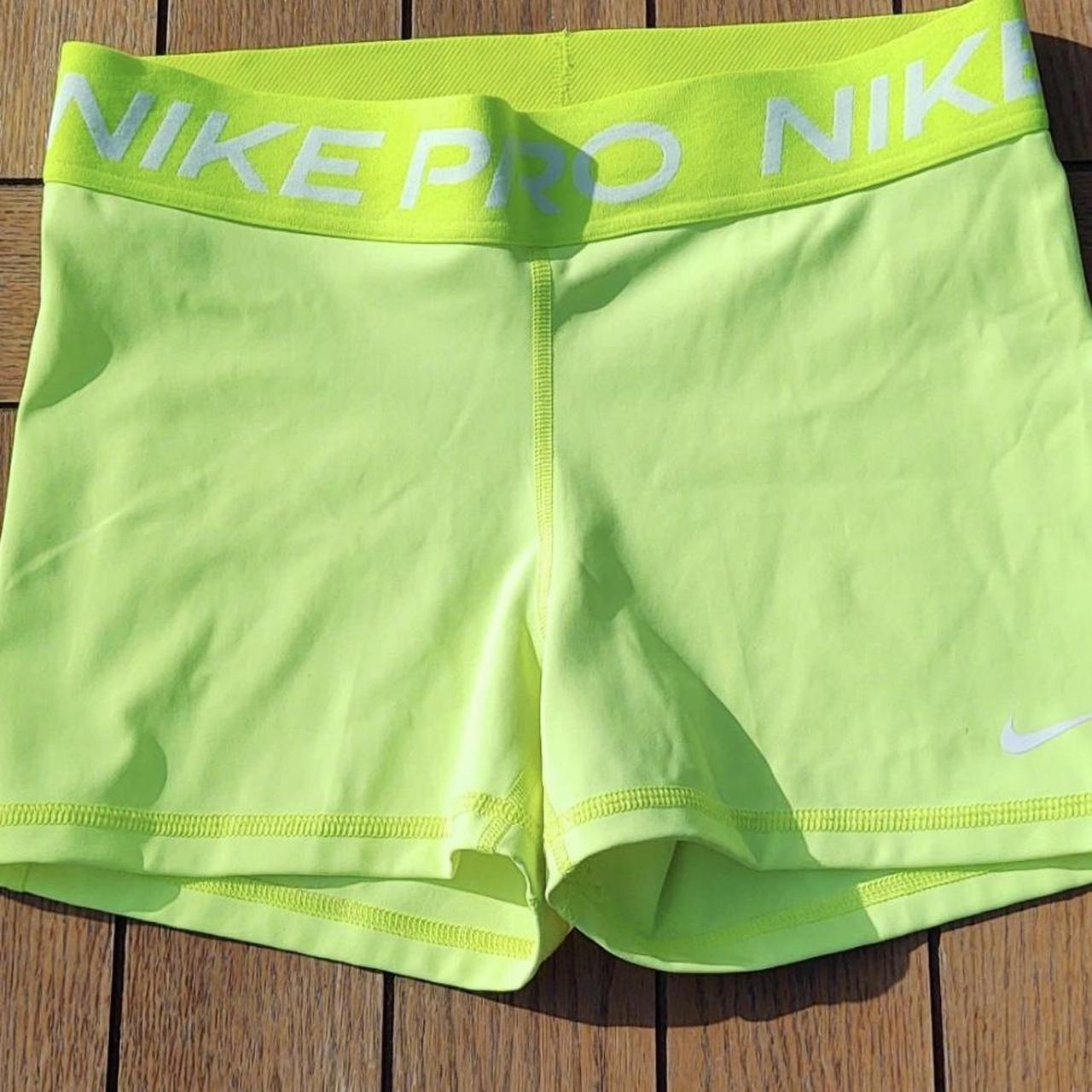 Nike Pro Dri Fit Neon Yellow Workout Bike... Depop