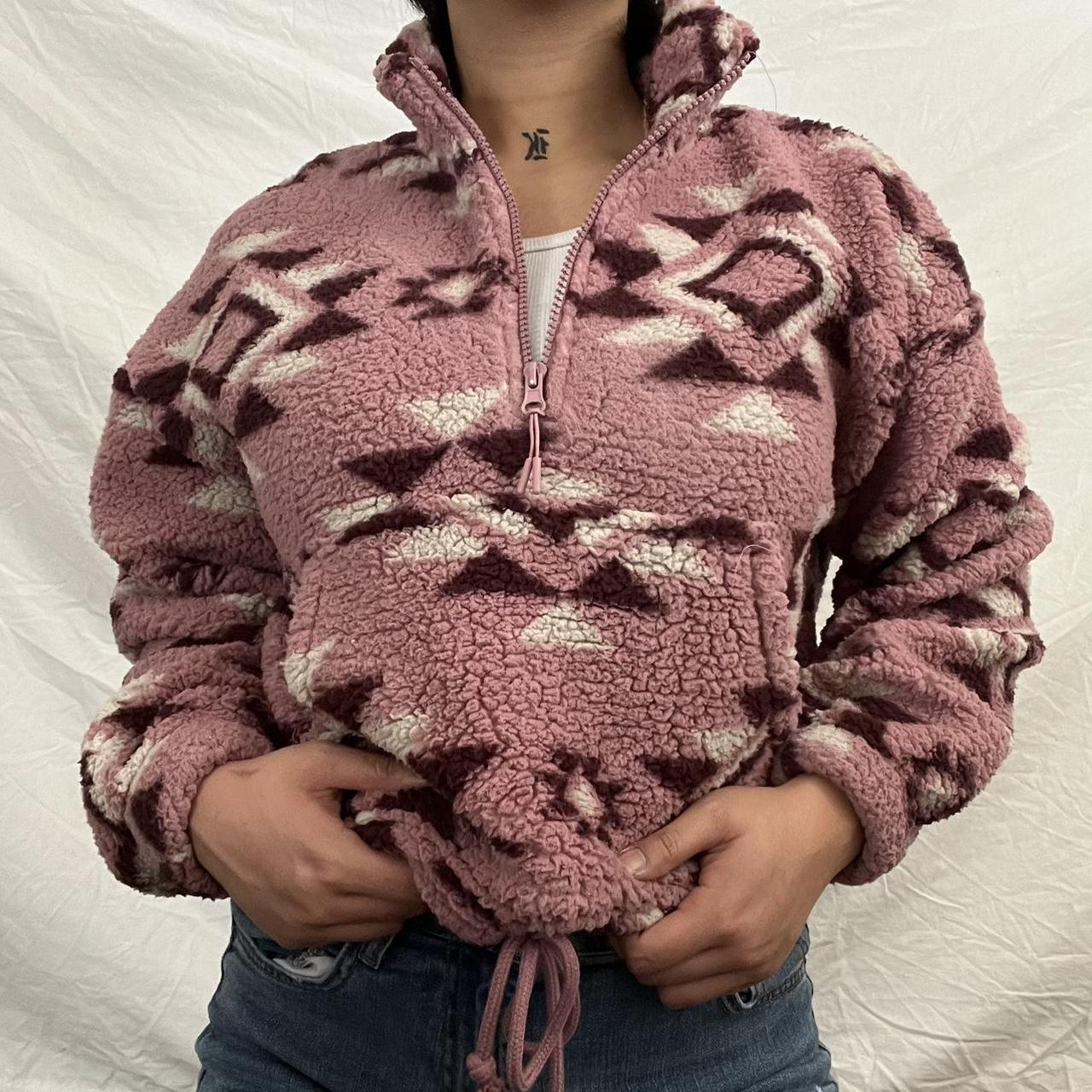 hippie rose fuzzy sweater