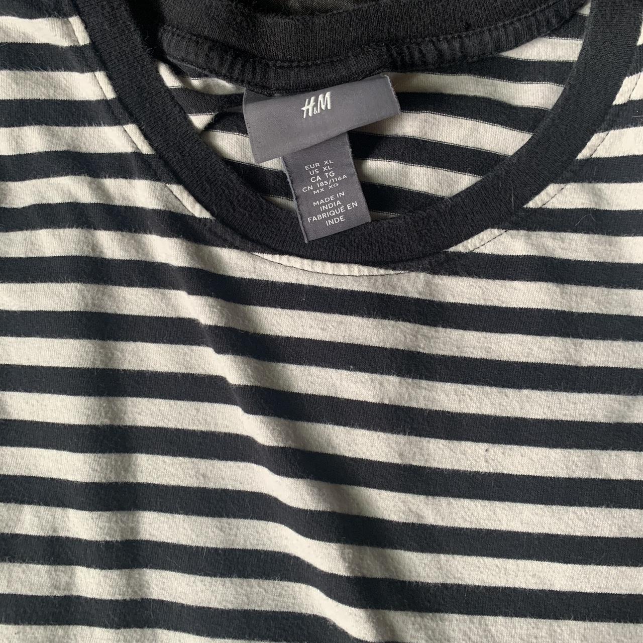 Black and white striped h&m long sleeve shirt. - Depop