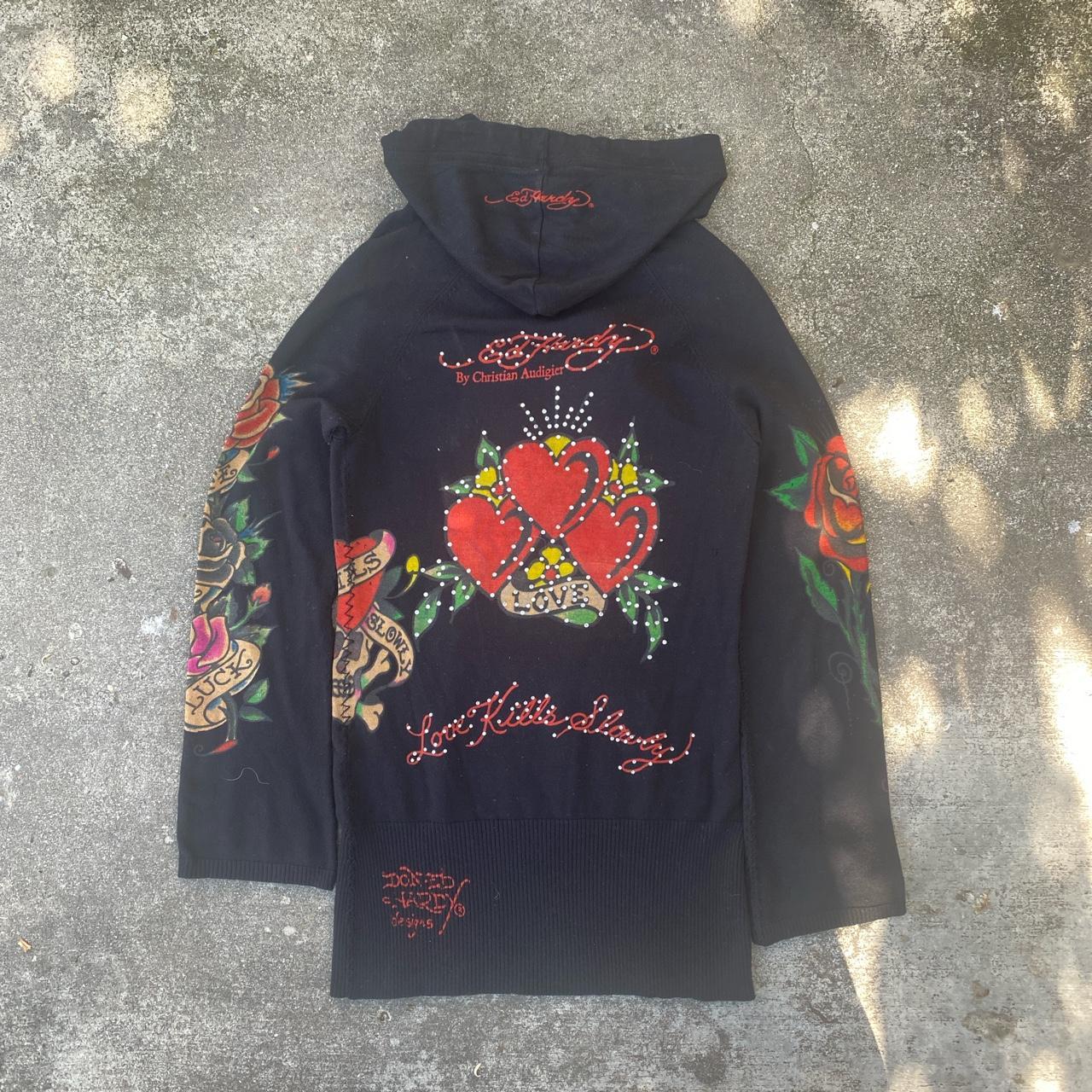 Ed Hardy Women's Black Sweatshirt | Depop