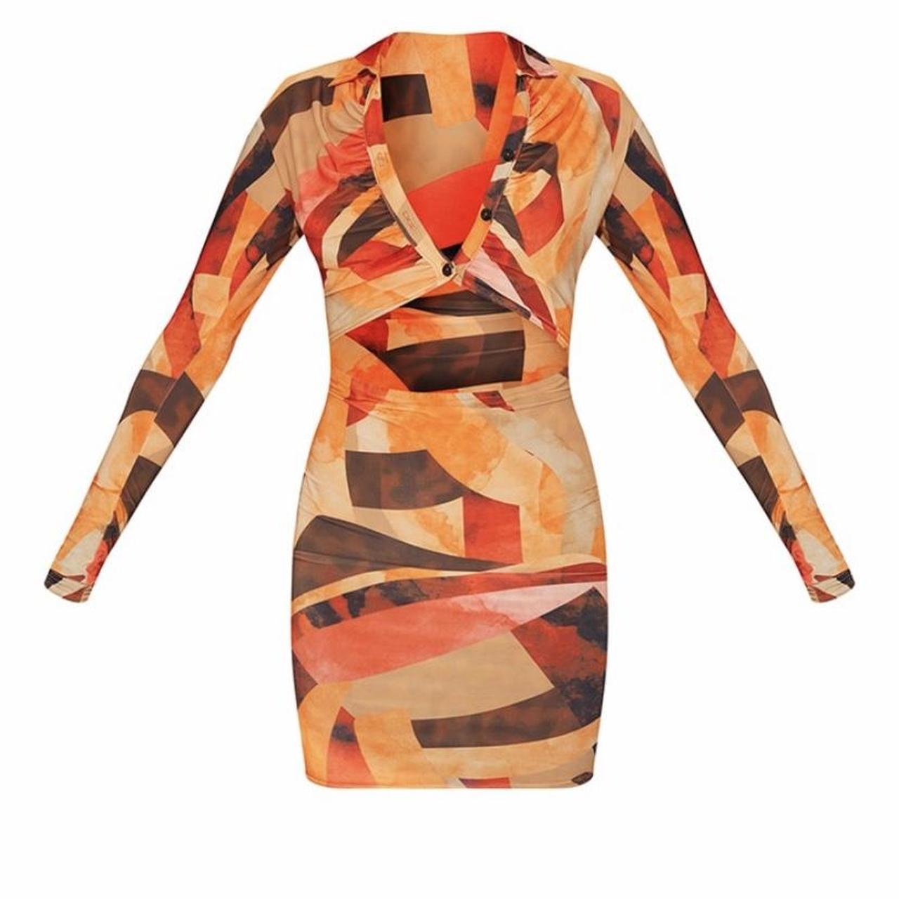 Cut out orange dress Pretty little thing Never... Depop