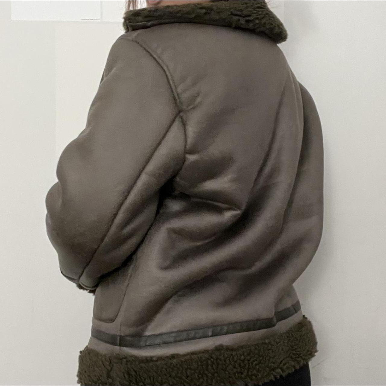 Zara Men’s Aviator Jacket Color green Size L... Depop