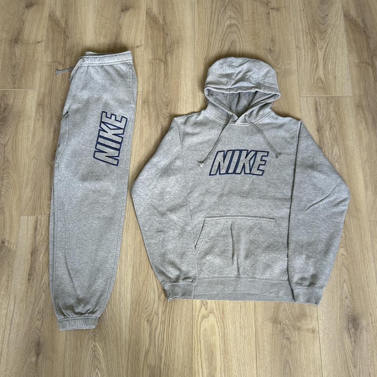 Grey Nike club tracksuit , both pieces size small ,... - Depop