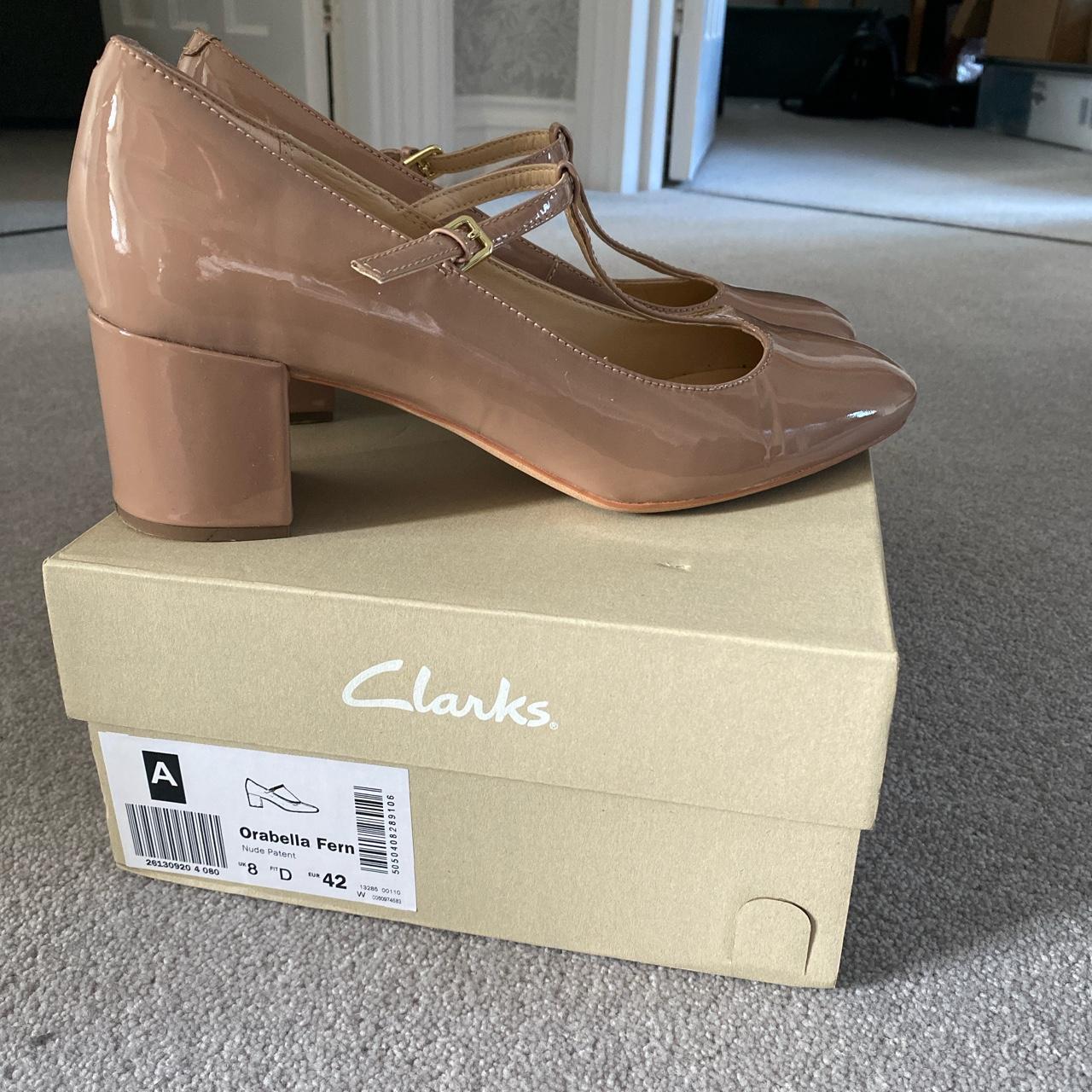 Clarks orabella fern nude patent U.K. 8 eu 42