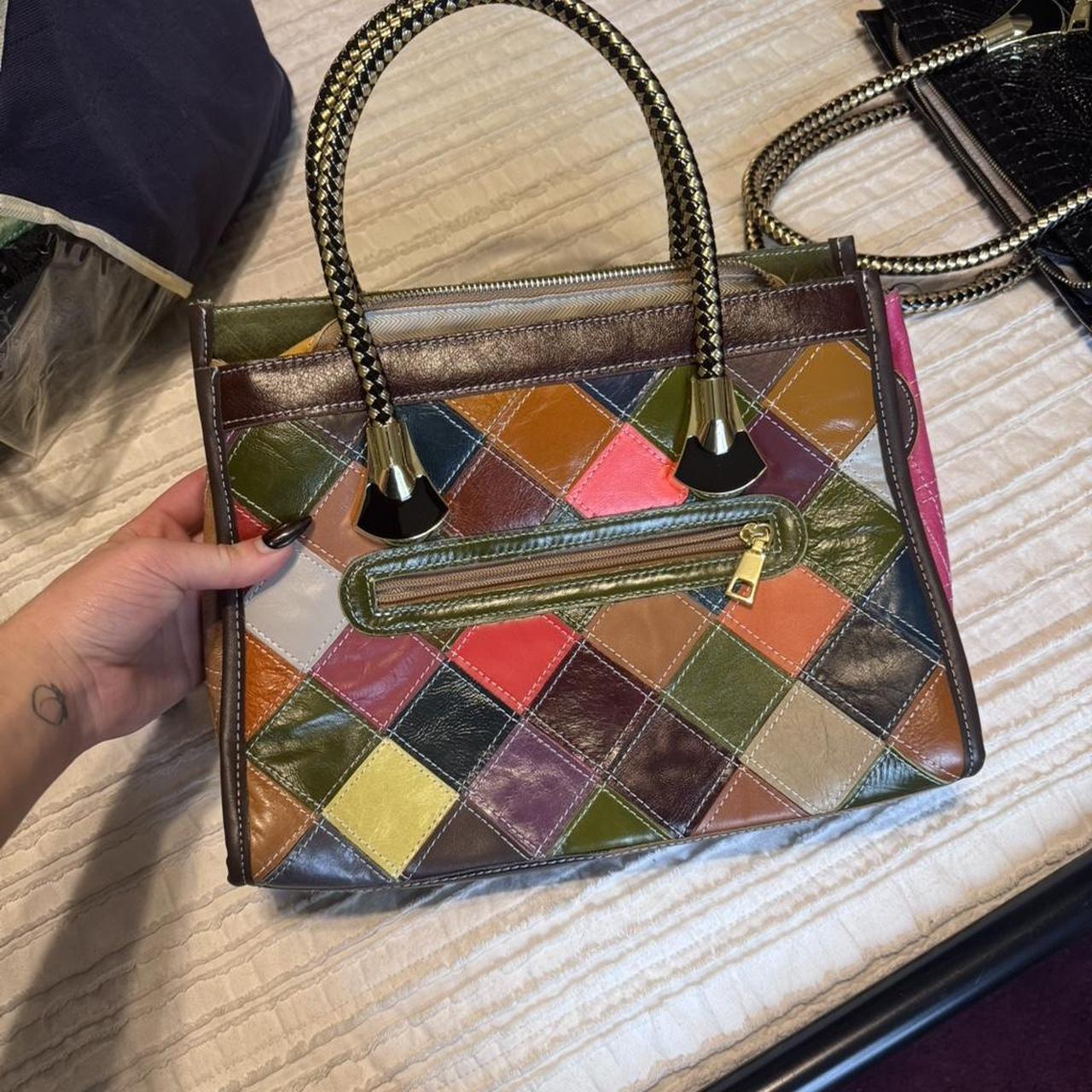 Women's Bag - Multi – Colourful patchwork leather… - image 1