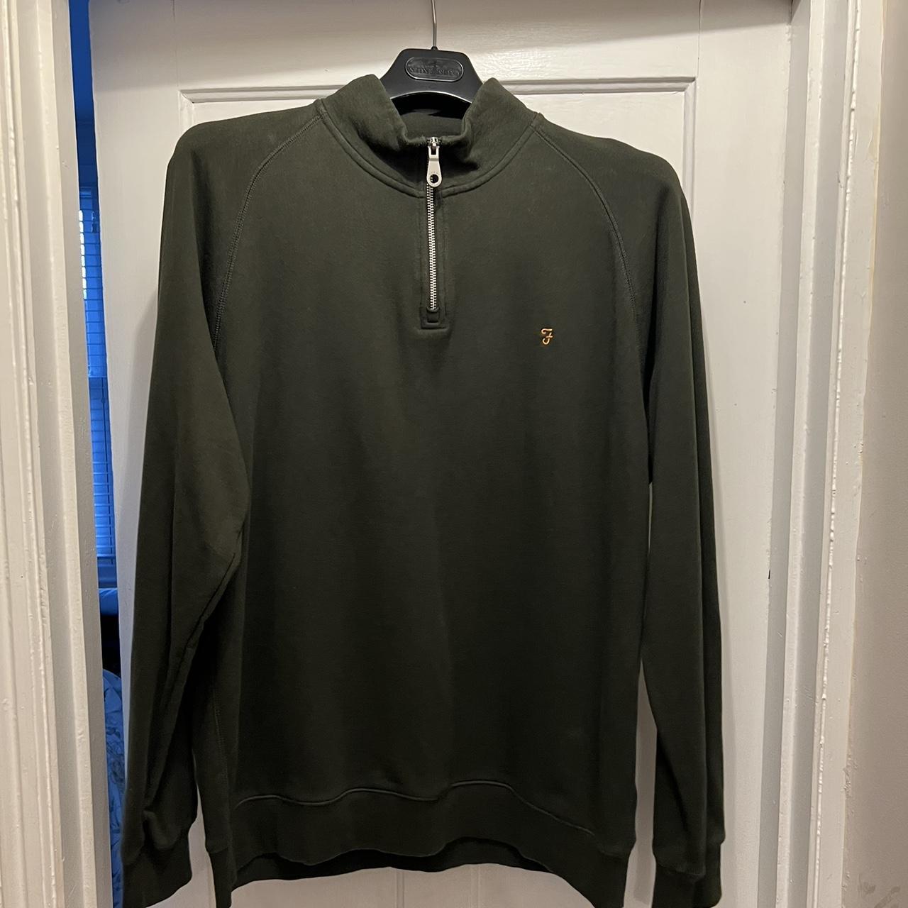 Farah 1/4 Zip Dark Green XXL Condition 9/10 Runs... - Depop