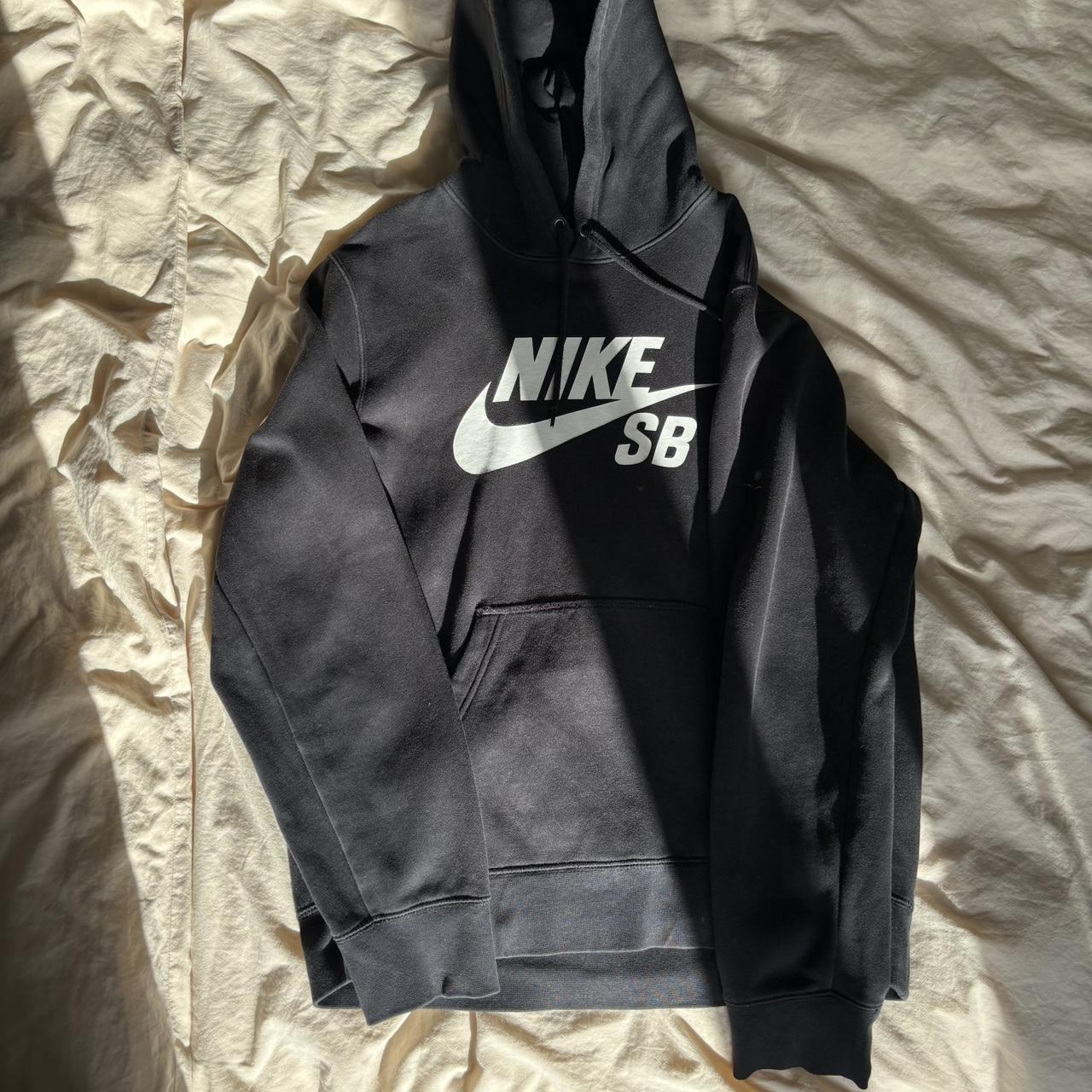 Nike Hoodie Big logo on front and small logo patch... - Depop